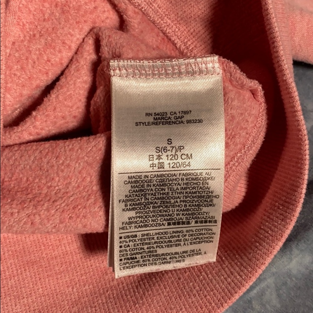 π 3 for $15 π - Gap Distressed Zip Up Hoodie Pink size Small - Picture 3 of 16